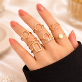 Set di 11 anelli retrò | Oro bianco