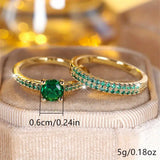 Set di anelli duo Séréna smeraldo | Oro