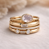 Set di anelli retro con brillanti | Oro