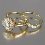 Set di anelli retro con brillanti | Oro