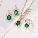 Set di gioielli Sylvane Velo verde | Oro bianco
