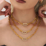 Set di gioielli in catena spessa con pavé | Oro