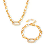 Set di gioielli in catena spessa con pavé | Oro