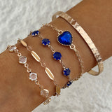 Set di braccialetti Aveline blu Nordico | Oro