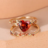 Set di anelli accentuati a forma di cuore Redvine | Oro