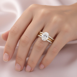 Set di anelli brillanti a brillanti retro | Oro