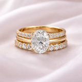 Set di anelli brillanti a brillanti retro | Oro
