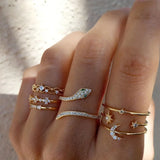 Set di anelli rétro brillanti | Oro
