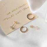 Set di orecchini "Dara brillante" con pietre | Oro