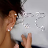 Set di orecchini leggeri di lusso con perle a spirale e brillanti | Oro