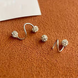 Set di orecchini leggeri di lusso con perle a spirale e brillanti | Oro