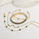 Set di bracciali scintillanti di smeraldo | Oro