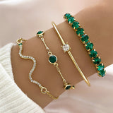 Set di bracciali scintillanti di smeraldo | Oro