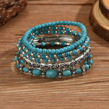 Set di bracciali boho con perline turchesi | Oro