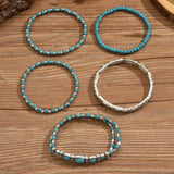 Set di bracciali boho con perline turchesi | Oro