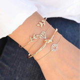 Set di bracciali lussuosi e scintillanti | Oro