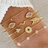 Set di bracciali lussuosi e scintillanti | Oro