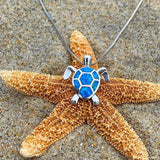 Set collana e orecchini con tartaruga marina in opale | Oro bianco