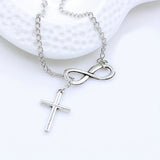 Pendente croce eterna | Oro bianco