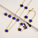 Set Bracciale+Collana+Orecchini quadrifoglio | Oro